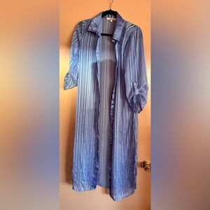 Sheer blue top like new Sz L